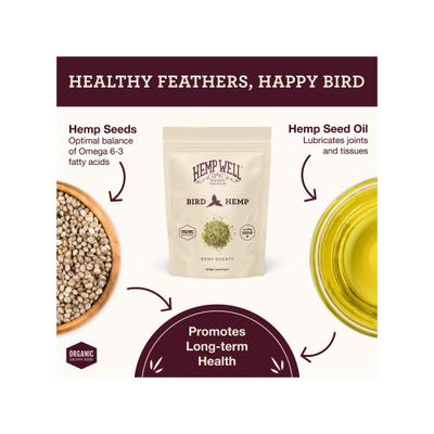 Show full view: Hemp Well Bird Hemp Hearts Bird Supplement, 1-lb bag slide 2 of 8