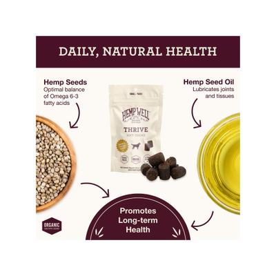 Show full view: Hemp Well Hemp Thrive Soft Chew Dog Supplement, 8 count slide 3 of 10