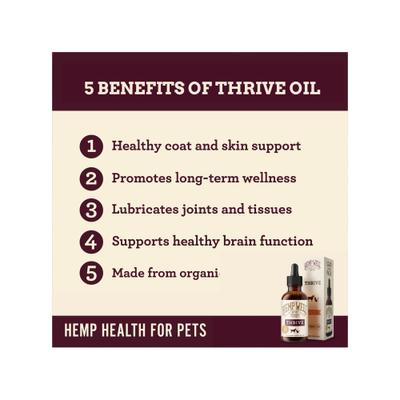 Show full view: Hemp Well Hemp Thrive Liquid Cat & Dog Supplement, 2-fl oz bottle slide 7 of 11