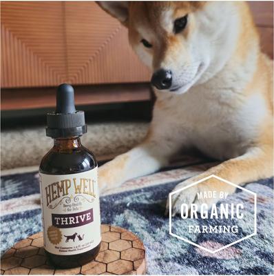 Show full view: Hemp Well Hemp Thrive Liquid Cat & Dog Supplement, 2-fl oz bottle slide 5 of 11