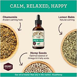 Hemp Well Calm Dog Oil Anxiety Relief Liquid Dog Supplement, 2-fl oz bottle slide 2 of 8