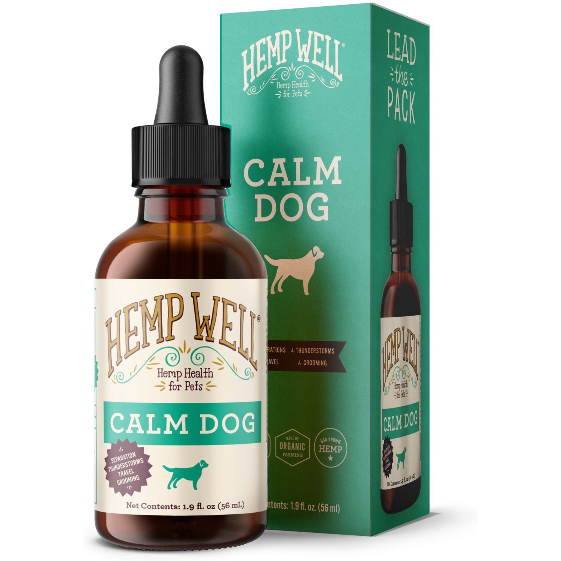 Hemp Well Calm Dog Oil Anxiety Relief Liquid Dog Supplement, 2-fl oz bottle