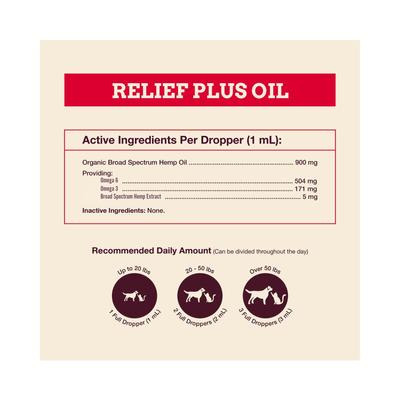 Show full view: Hemp Well Relief Broad Spectrum Extract Oil Plus Supplement for Dogs, 2-fl oz bottle slide 4 of 8