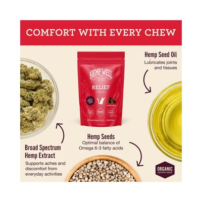 Show full view: Hemp Well Relief Soft Chews Supplement for Cats, 60 count slide 3 of 5