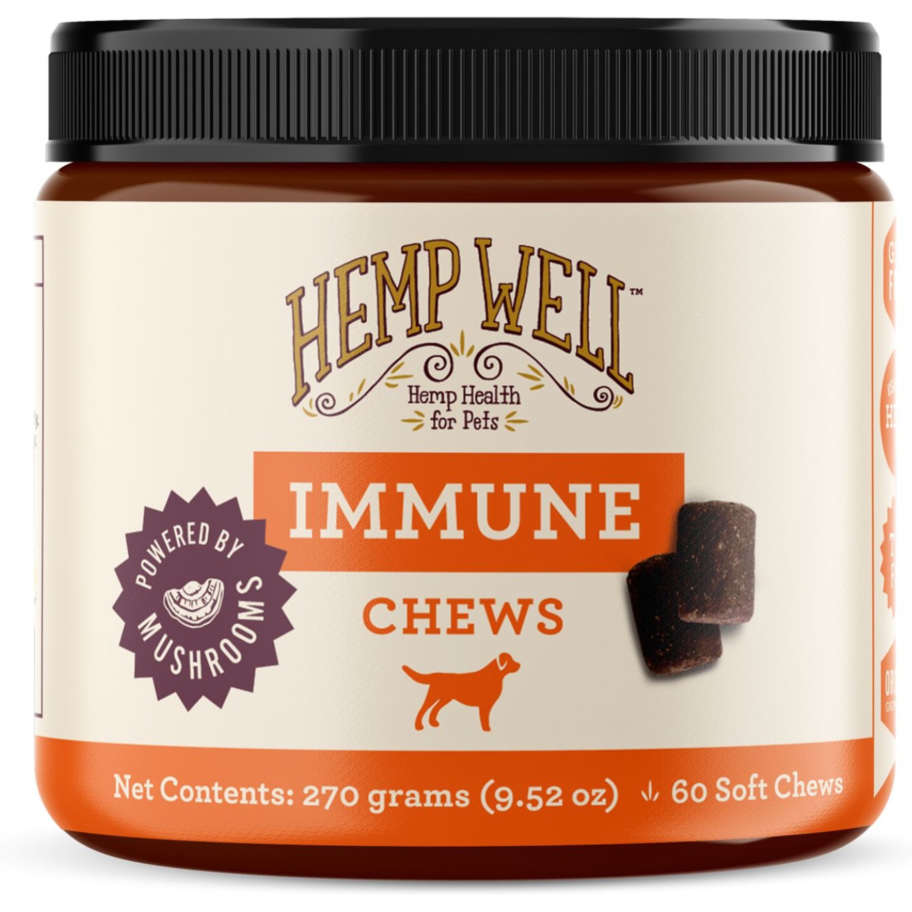 Hemp Well Immune Soft Chews Supplement for Dogs, 60 count