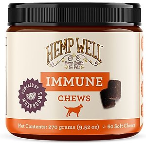 Hemp Well Immune Soft Chews Supplement for Dogs, 60 count