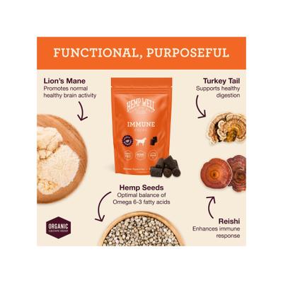 Show full view: Hemp Well Immune Soft Chews Supplement for Dogs, 8 count slide 3 of 10