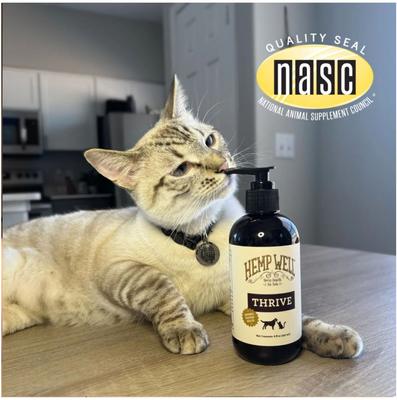 Show full view: Hemp Well Hemp Thrive Liquid Cat & Dog Supplement, 16-fl oz bottle slide 7 of 11