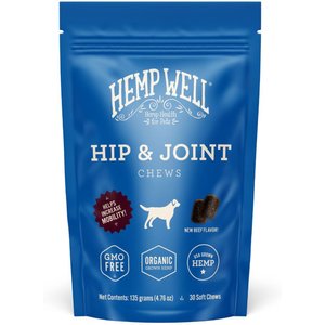 Hemp Well Hip & Joint Support Soft Chew Dog Supplement, 30 count