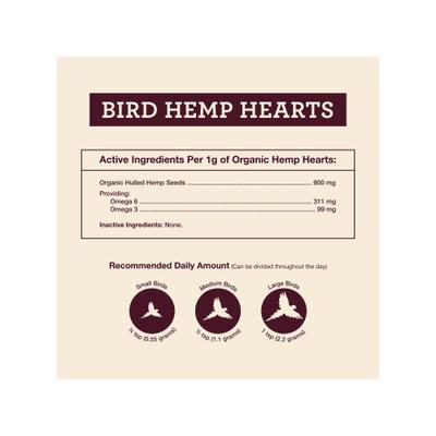 Show full view: Hemp Well Bird Hemp Hearts Bird Supplement, 8-oz bag slide 3 of 8