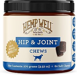 Hemp Well Hip & Joint Support Soft Chew Dog Supplement, 60 count