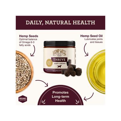 Show full view: Hemp Well Hemp Thrive Soft Chew Dog Supplement, 60 count slide 3 of 10