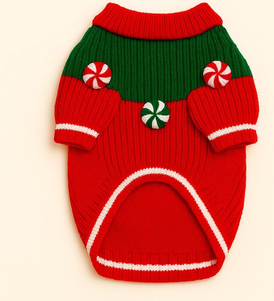 Show full view: Found My Animal Christmas Candy Dog Sweater, X-Small slide 3 of 5