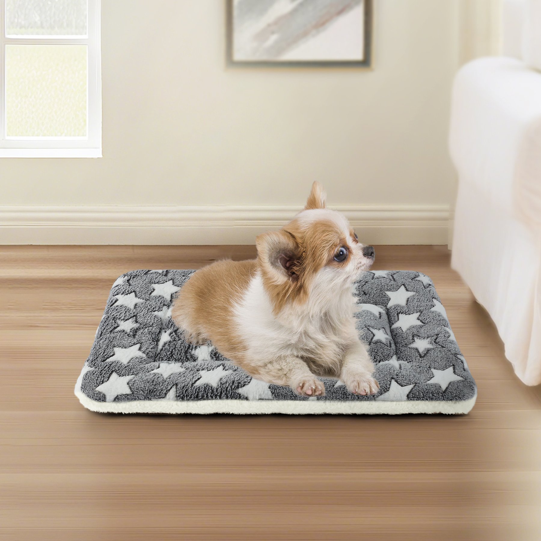Mora Pets Ultra Soft Reversible Dog & Cat Pad, Grey, 22-in
