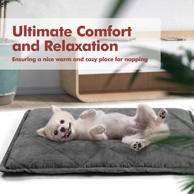 Show full view: Mora Pets Self-Warming Pet Bed with Removable Cover, Grey, Large slide 8 of 11