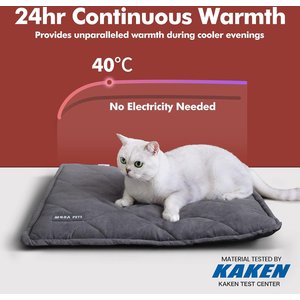 Mora Pets Self-Warming Pet Bed with Removable Cover, Grey, Small