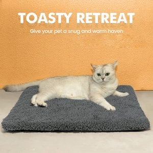 Mora Pets Self-Warming Cat Bed with Removable Cover, Dark Grey, Small