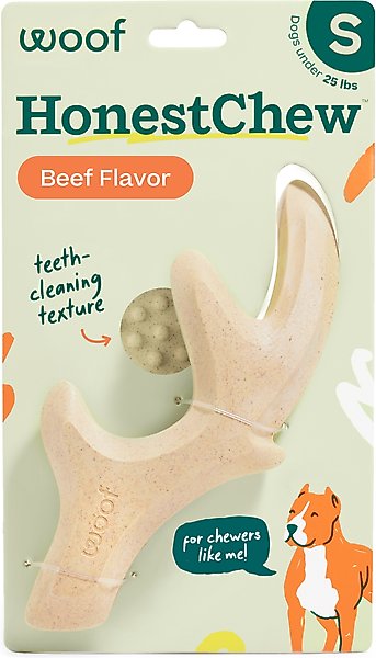 Show full view: Woof HonestChew Antler Hard Density All-Natural Food Grade Dog Chew Toy, Ivory, Small slide 1 of 10