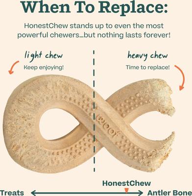 Show full view: Woof HonestChew Infinity Hard Density All-Natural Food Grade Dog Chew Toy, Ivory, Medium slide 8 of 10