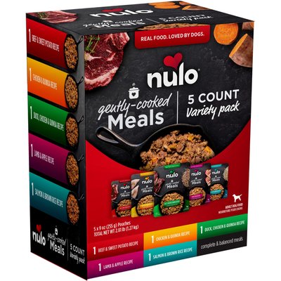 Nulo Nulo Gently Cooked Meals Variety Pack Human-Grade Wet Dog Food, 9-oz pouch, case of 5