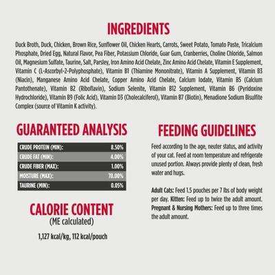 Show full view: Nulo Gently Cooked Meals Duck & Chicken Wet Cat Food, 3.5-oz pouch, case of 24 slide 5 of 8