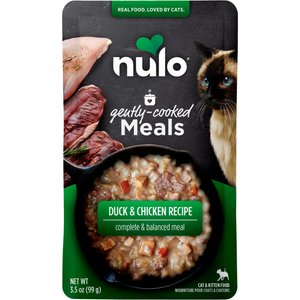 Nulo Gently Cooked Meals Duck & Chicken Wet Cat Food, 3.5-oz pouch, case of 24