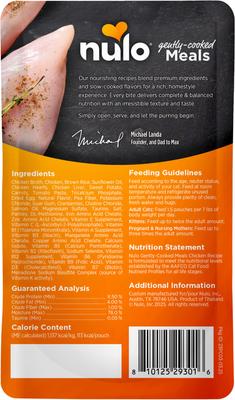 Show full view: Nulo Gently Cooked Meals Chicken Wet Cat Food, 3.5-oz pouch, case of 24 slide 3 of 9