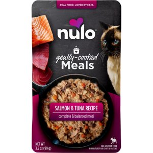 Nulo Gently Cooked Meals Salmon & Tuna Wet Cat Food, 3.5-oz pouch, case of 24