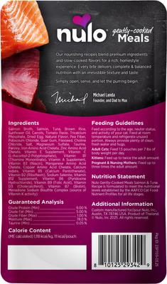Show full view: Nulo Gently Cooked Meals Salmon & Tuna Wet Cat Food, 3.5-oz pouch, case of 24 slide 3 of 9