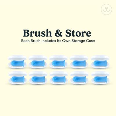 Show full view: Jasper 360 Dog Finger Toothbrush & Storage Case, Blue, 10 count slide 7 of 9
