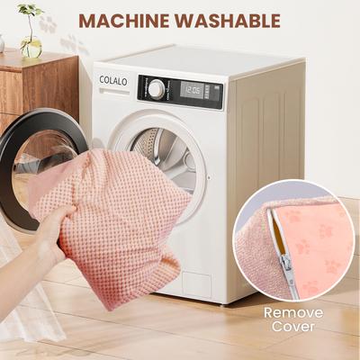 Show full view: Niubya High Density Foam Extra Wide Non-Slip Dog Stairs, Pink, 5 steps slide 7 of 8