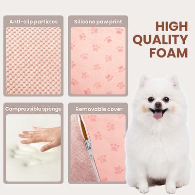 Show full view: Niubya High Density Foam Extra Wide Non-Slip Dog Stairs, Pink, 5 steps slide 6 of 8