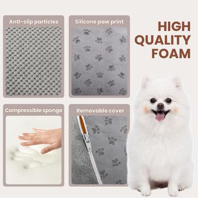 Show full view: Niubya High Density Foam Extra Wide Non-Slip Dog Stairs, Grey, 5 steps slide 6 of 8