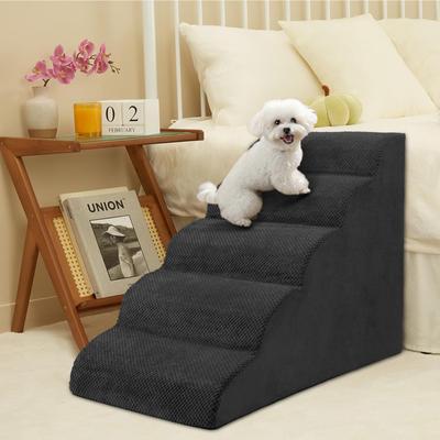 Show full view: Niubya High Density Foam Extra Wide Non-Slip Dog Stairs, Black, 5 steps slide 8 of 8