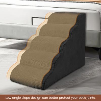 Show full view: Niubya High Density Foam Extra Wide Non-Slip Dog Stairs, Black, 5 steps slide 7 of 8