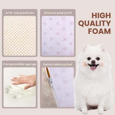 Show full view: Niubya High Density Foam Extra Wide Non-Slip Dog Stairs, White, 5 steps slide 6 of 8