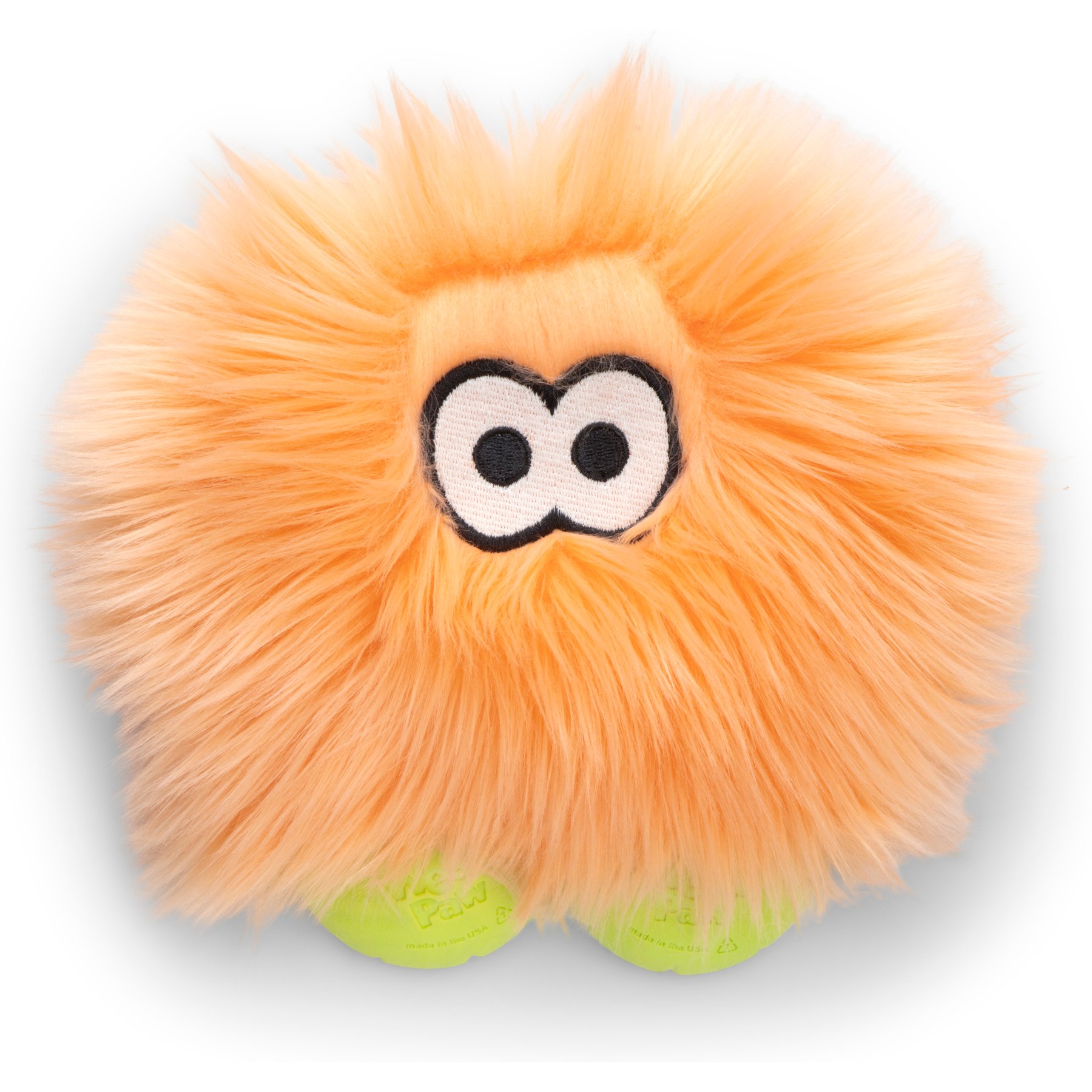 West Paw Rolf Rowdies Durable Squeaky Plush Dog Toy, Melon