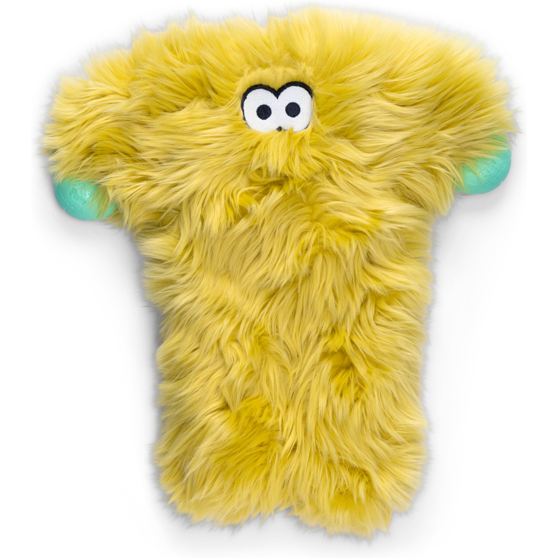West Paw Bjorn Rowdies Durable Squeaky Plush Dog Toy, Citrus