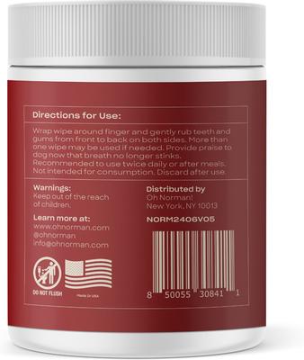 Show full view: OH NORMAN Your Breath Effing Stinks Dog Dental Wipes, 50 count slide 5 of 11