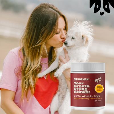 Show full view: OH NORMAN Your Breath Effing Stinks Dog Dental Wipes, 50 count slide 9 of 11