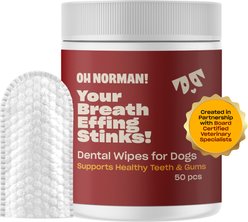 OH NORMAN Your Breath Effing Stinks Dog Dental Wipes, 50 count