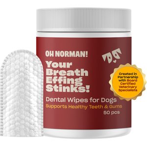 OH NORMAN Your Breath Effing Stinks Dog Dental Wipes, 50 count