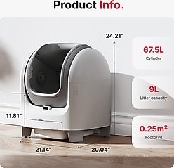 Pet Marvel C1 Open Top Smart WiFi Self-Cleaning Cat Litter Box, White slide 2 of 6