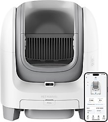 Pet Marvel C1 Open Top Smart WiFi Self-Cleaning Cat Litter Box, White