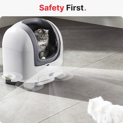 Show full view: Pet Marvel C1 Open Top Smart WiFi Self-Cleaning Cat Litter Box, White slide 3 of 7