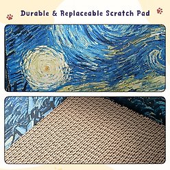 Happy & Polly 19.4-in Art-Inspired Van Gogh Starry Night 3D Cat Scratcher Toy slide 2 of 9