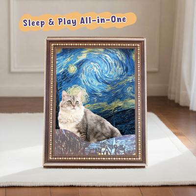 Show full view: Happy & Polly Van Gogh Starry Night 3D 19.4-in Cat Scratcher & Bed slide 5 of 11