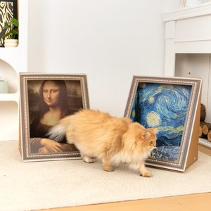 Happy & Polly 3D 19.4-in Cat Scratcher & Bed, Mona Lisa / Starry Night, 2 count