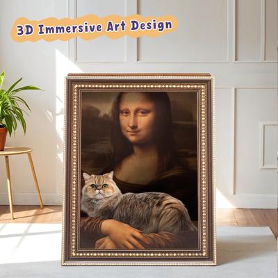 Show full view: Happy & Polly Mona Lisa 3D 19.4-in Cat Scratcher & Bed slide 4 of 11