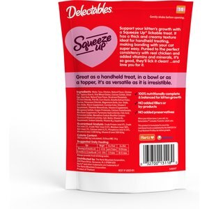 Hartz Delectables Squeeze Up Complete & Balanced Chicken Lickable Kitten Treats, 0.5-oz tube, 4 count